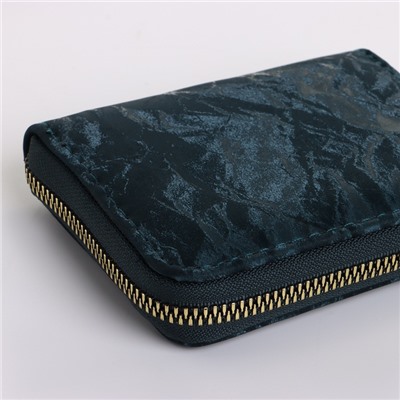 Кошелёк женский на молнии 11×2.5×9 см, однотонный, зелёный