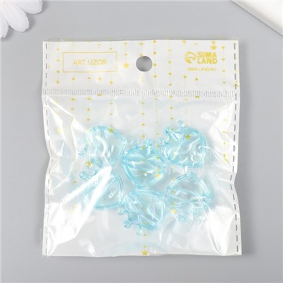 Бусина для рукоделия и плетения «Арт Узор. Сердечко с короной голубое», пластик, 2.1×1.4×2.5 см