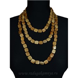 Бусы деревянные квадрат 15мм, 180см