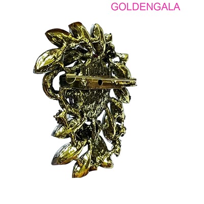 Брошь крупная с кристаллами БР4/3 модель 3