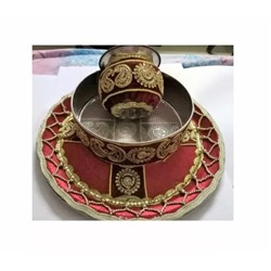 Набор для Карвачота, Karwachauth Thali - Maroon Pattern, произв. Kalyan Puja