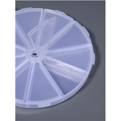 Органайзер для хранения мелочей, 10 ячеек, d=12.8×1.5 см, прозрачный