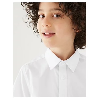 3pk Boys' Longer Length Easy Iron School Shirts (4-18 Yrs)