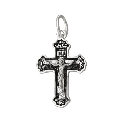 Крест из серебра литье частичное чернение