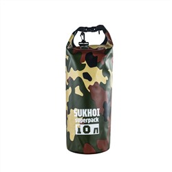 Непромокаемый рюкзак Sukhoi Superpack 10 л (камуфляж) - Проверенная герметичная скрутка с ребром жесткости обеспечивают абсолютную водонепроницаемость и удобство закручивания, защиту и оптимальный объем упаковки №704