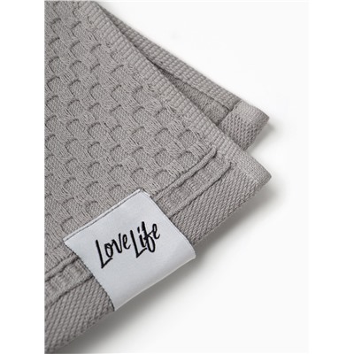 Полотенце махровое LoveLife «Ордос» 30×50 см, серое, 100% хлопок, 430 г/м²