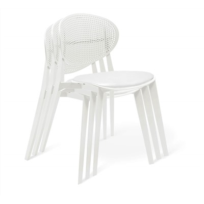 Стул SHT-S111-CN1 с мягкой подушкой из кож.зама
                        белый / белый