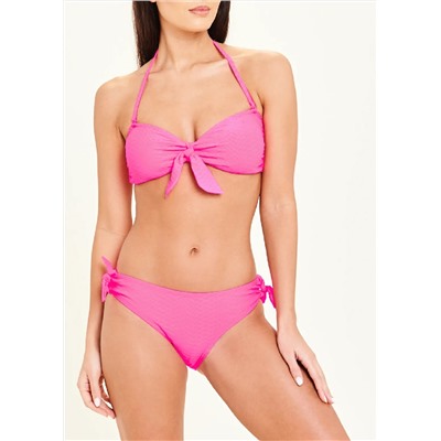 Textured Bow Bikini Bottoms