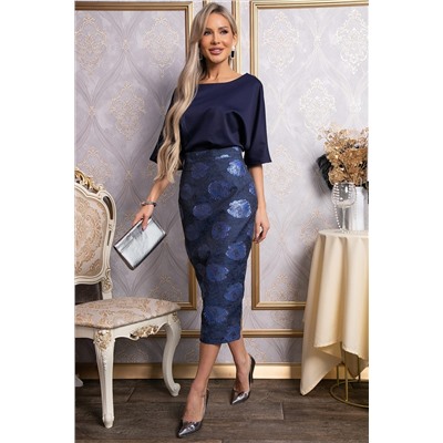 Юбка миди Ялта (синяя) Ю14841-10М