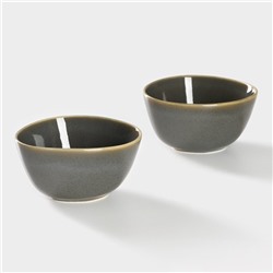 Набор салатников фарфоровых Magistro Fog, 2 предмета: 340 мл, серый