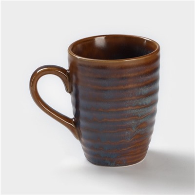 Кружка Magistro Garland, 320 мл, фарфор, синяя, коричневая