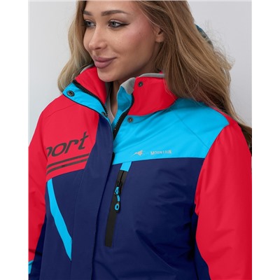 Горнолыжный костюм женский зимний красного цвета 02392Kr