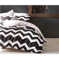 2 сп. Евро Комплект Постельного Белья Çift Kişilik B&W BigZigzag