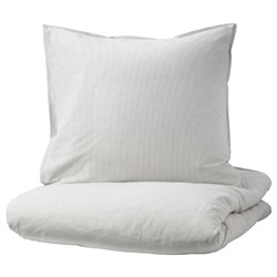 BERGPALM, Bettwäsche-Set, 2-teilig, grau/Streifen,, 140x200/80x80 cm