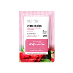 Тканевая маска для сияния кожи лица с арбузом и никатиномидом SADOERWatermelon nicotinomide essence facial mask, 25 мл