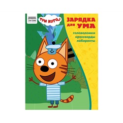 Книжка-задание, А4 ТРИ СОВЫ "Зарядка для ума. Три кота ", 12стр.