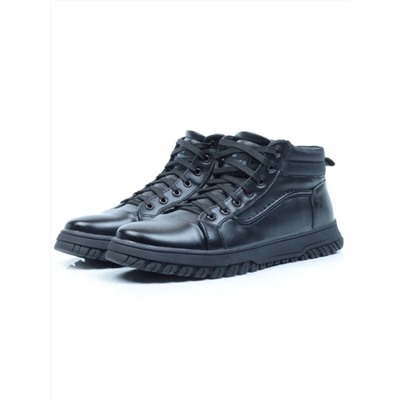 05-M990-2 BLACK Ботинки зимние мужские (искусственная кожа, искусственный мех)