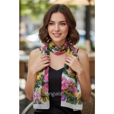 Шарф шифоновый с цветочным принтом Арт 0981/6