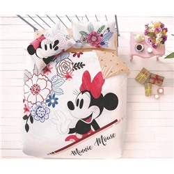 2-сп ЕВРО Лицензированное Постельное Бельё Disney Minnie Mickey Watercolour- TAC