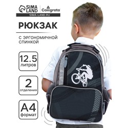 Рюкзак школьный, 37×26×13 см, эргономичная спинка, Calligrata TOP «Велосипед»
