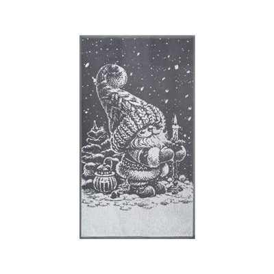 6с103.412ж1 Рождественской ночью(графит5) Полотенце махровое 50х90см