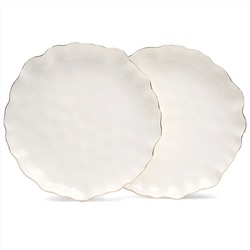 НАБОР ТАРЕЛОК ЗАКУСОЧНЫХ LEFARD "CHARM" 2 ШТ. 20*3 СМ (С ЗОЛОТОЙ ЛИНИЕЙ)