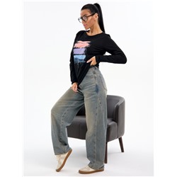 Лонгслив "Закат" женский черный