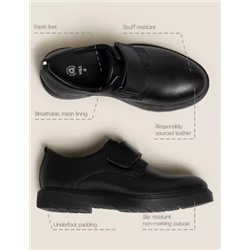 Kids' Leather Riptape School Shoes (13 Small-9 Large)