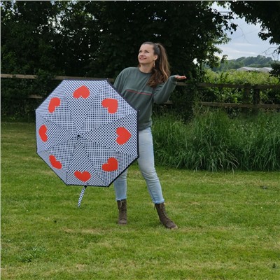 L354-4486 LoveHeartSpot (Сердце) Зонт женский механика Fulton