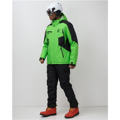 Горнолыжный костюм мужской зимний зеленого цвета 02381Z