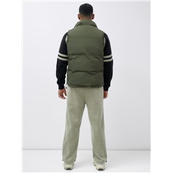 Жилет мужской утепленный спортивный цвета хаки 15325Kh