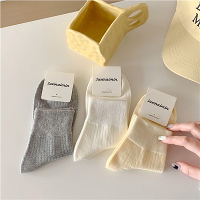 Tide, thin spring summer Japanese creamy knee socks