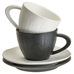 Чайный набор 4 предмета 200 мл AK4-0001 "FLAT WHITE collection" в подарочной коробке