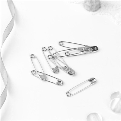 Булавки английские, 35 мм, 10 шт., цвет никель