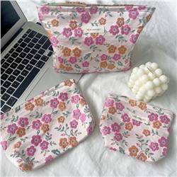 Brand capacious cosmetic bag, handheld storage bag, small clutch bag to go out, flowered