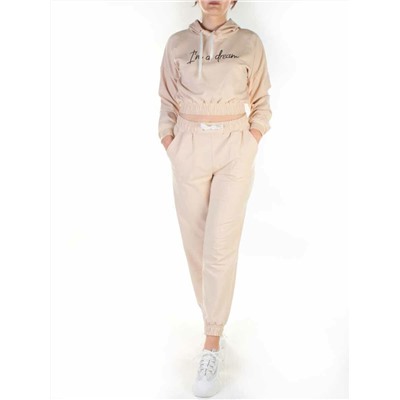 Y276 MILK BEIGE Спортивный костюм женский (100% хлопок)