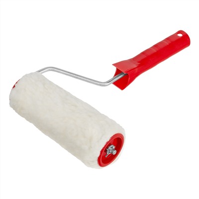 Валик "Натуральный мех", в сборе, 150 мм, D 48 мм, D ручки 6 мм, крепление шплинтом Сибртех