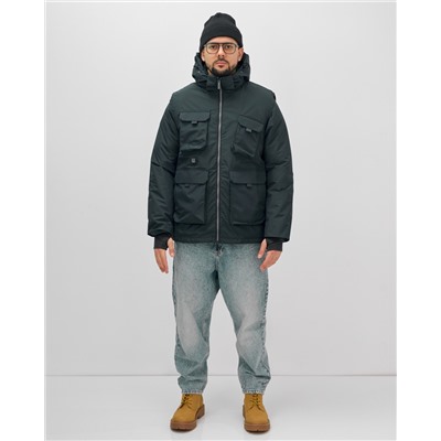 Куртка - жилетка трансформер с подогревом 2 в 1 мужская зимняя темно-синего цвета 6668TS