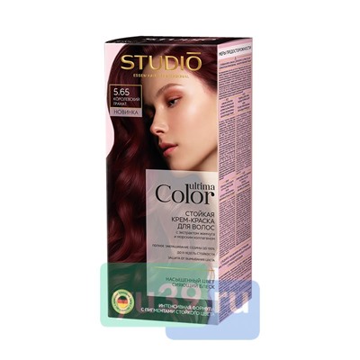 Ultima Color Studio Профешнл Стойкая крем-краска для волос 5.65 Королевский гранат, 50/50