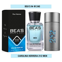 Beas M240 Carolina Herrera 212 Men edp 50 ml, Парфюм мужской Beas M240 создан по мотивам аромата Carolina Herrera 212