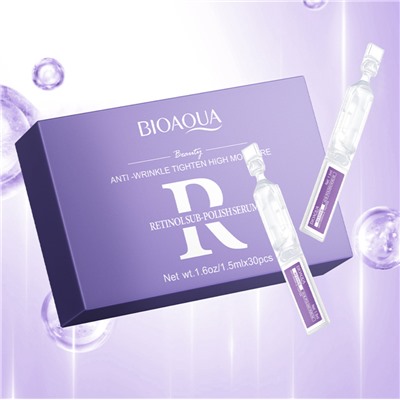 Курс сывороток для лица с Ретинолом и Гиалуроновой кислотой в ампулах Bioaqua, 30 шт. по 1 мл.