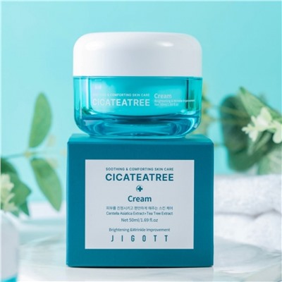 Jigott Крем для лица с экстрактами центеллы азиатской и чайного дерева / Cicateatree Cream, 50 мл