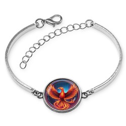 BSI-0182 Браслет металлический Феникс неон