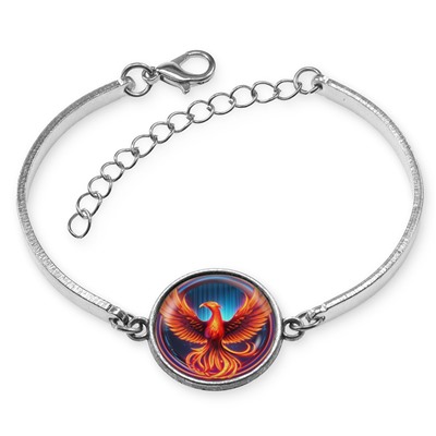 BSI-0182 Браслет металлический Феникс неон
