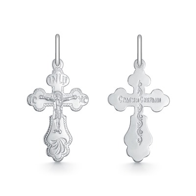 139.55 крест из серебра штампованный белый