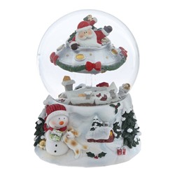 GAEM Фигурка декоративная "Дед Мороз" в стекл шаре (ключ,муз), D 10 см, L10 W11 H14 см