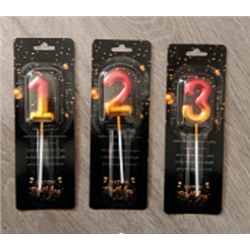 Свеча для торта Цифра Яркие краски "9" 11 см
