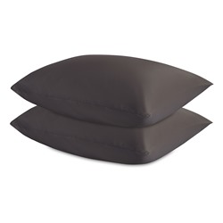 Набор наволочек из премиального сатина темно-серого цвета из коллекции Essential, 50х70 см