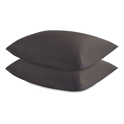 Набор наволочек из премиального сатина темно-серого цвета из коллекции Essential, 50х70 см