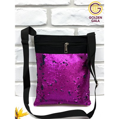 Сумка-планшет с пайетками на длинной ручке 22,5х27,5  см